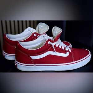 Vans Red and White Sneakers